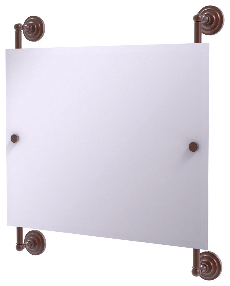 Prestige Que New Landscape Frameless Rail Mounted Mirror, Antique Copper