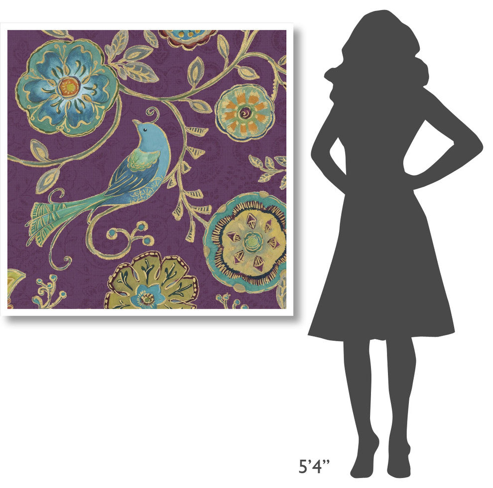 "Bohemian Wings VII Aubergine" Digital Paper Print by Daphne Brissonnet, 42"x42"