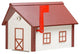 Poly Roof Standard Mailbox, White & Cherrywood, Matching Roof