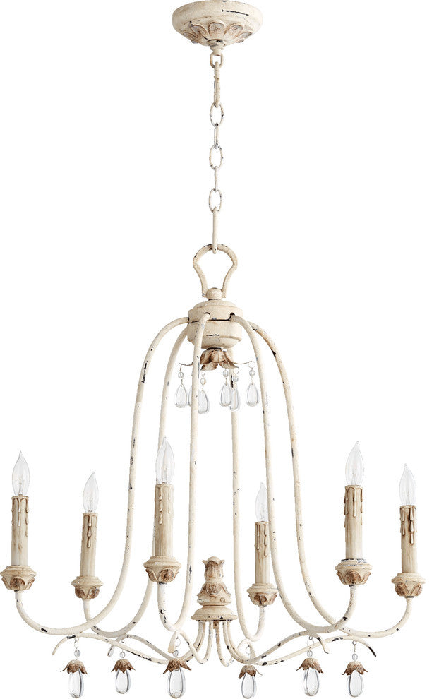 Venice 24" 6-Light Chandelier, Persian White