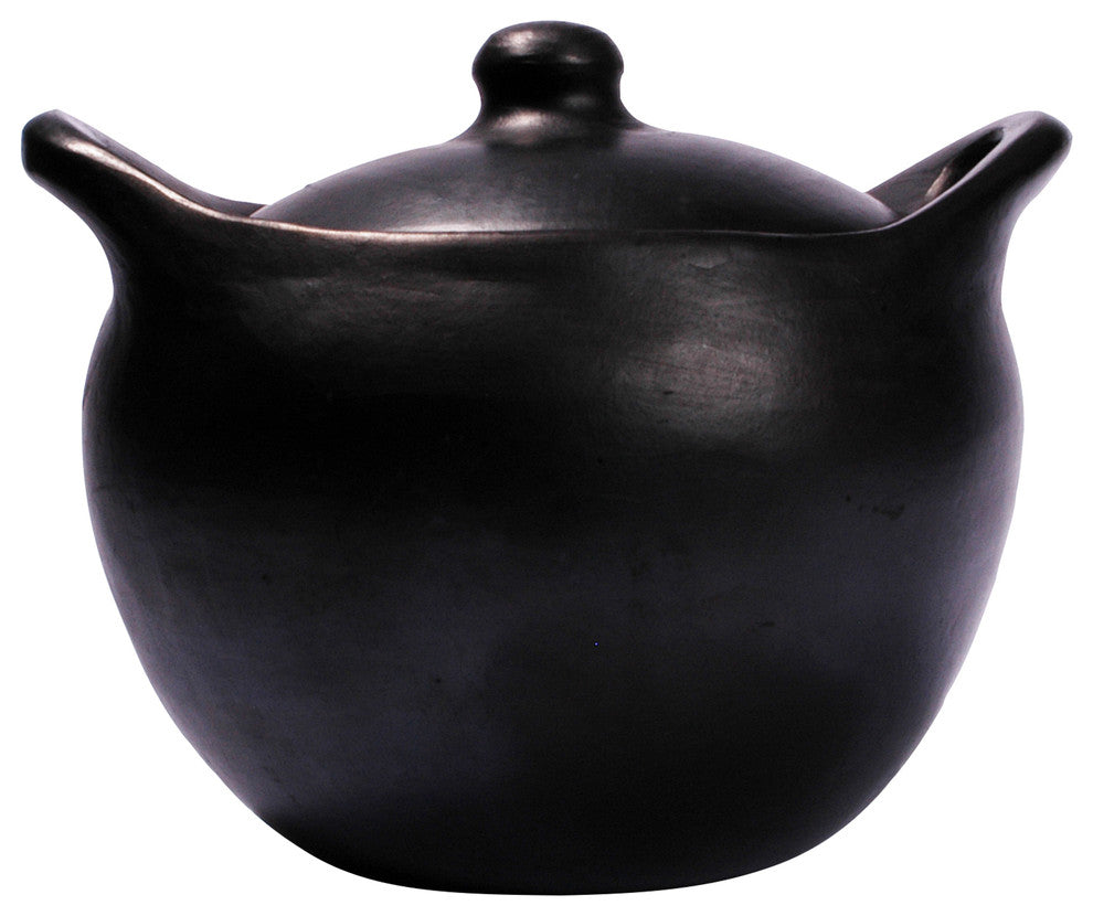 Ancient Cookware, Rounded Chamba Clay Soup Pot, 9.5x10.8x8.5