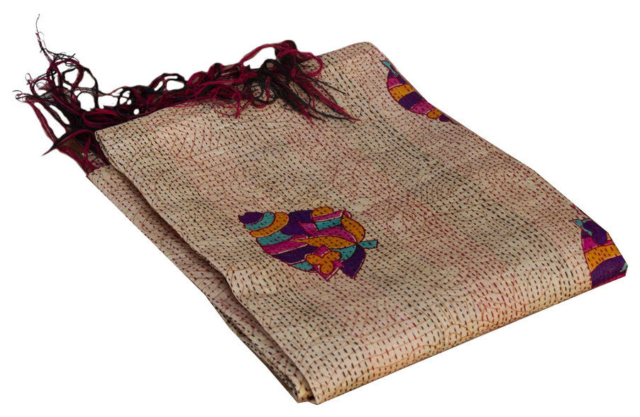 Beautiful Silk Kantha Scarf