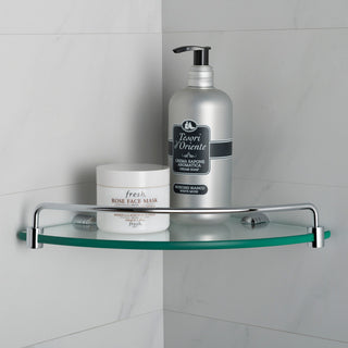 Elie Bathroom Corner Shelf, Chrome
