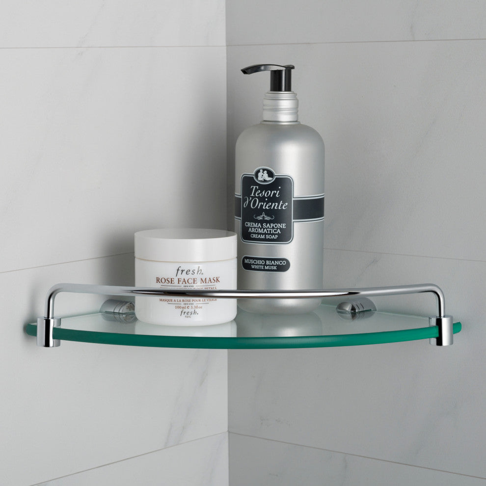 Elie Bathroom Corner Shelf, Chrome