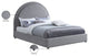 Milo Velvet Upholstered Bed, Gray, Full