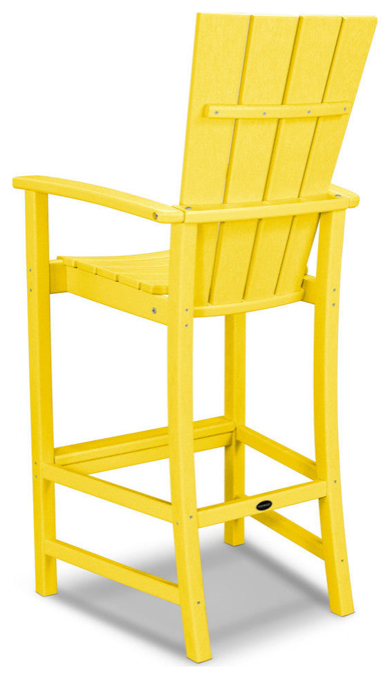 Polywood Quattro Adirondack Bar Chair, Lemon