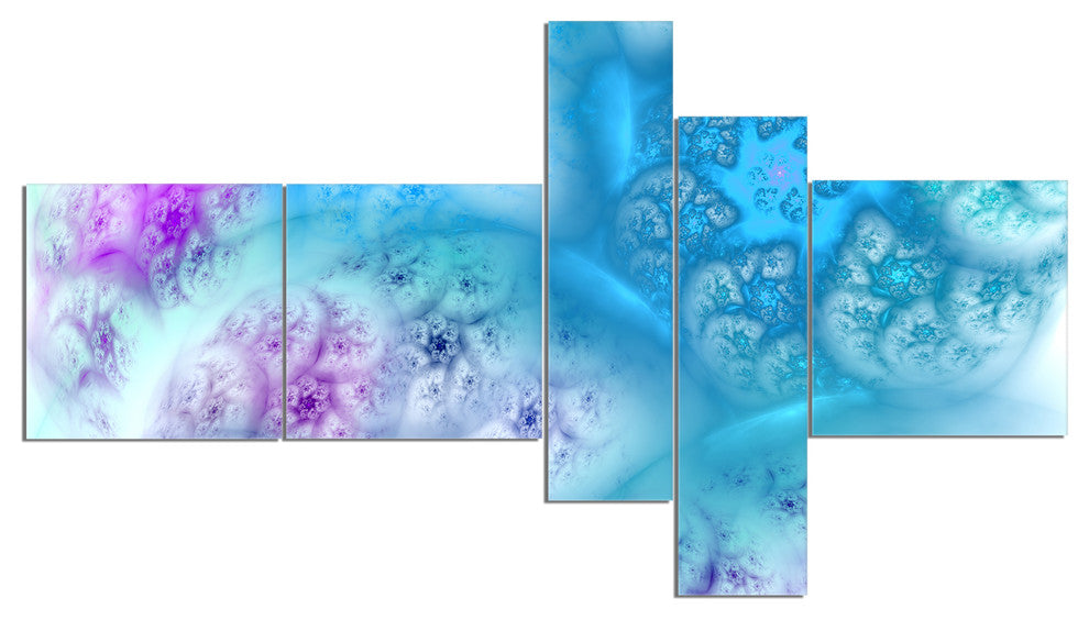 Clear Blue Magic Stormy Sky, Abstract Canvas Art Print, 60"x32", 5 panels