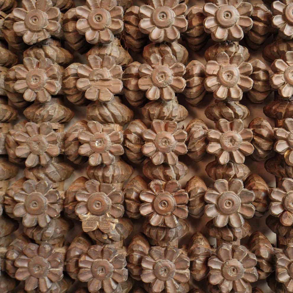 Consigned Carved Flower Pattern Panel