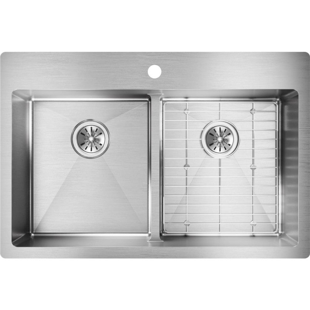 ECTSRA33229TBG1 Crosstown Stainless Steel 33" Sink Kit with Aqua Divide 1 Hole