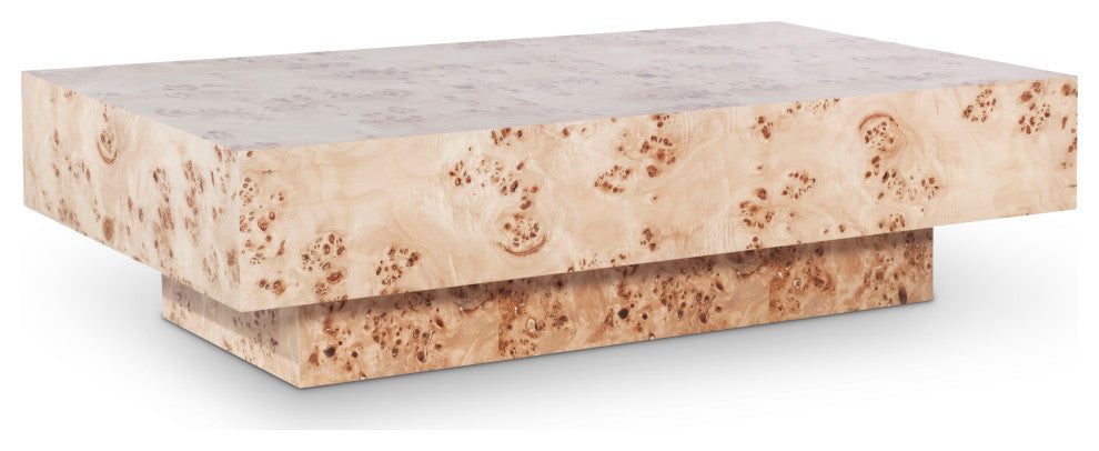 Otto Ash Burl Veneer Coffee Table, Natural