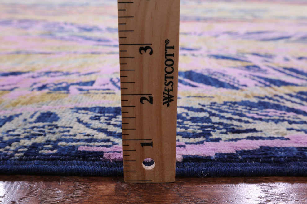 Wool and Silk Modern Handmade Rug 8' 10" X 11' 10" Q7333
