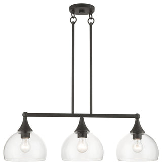 3 Light Bronze Linear Chandelier