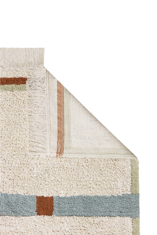 Lanes Vintage Blue Washable Rug, 6'7"x9'10"