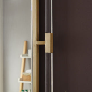 Ghost Mirror, Acrylic/Brushed Gold, Rectangular