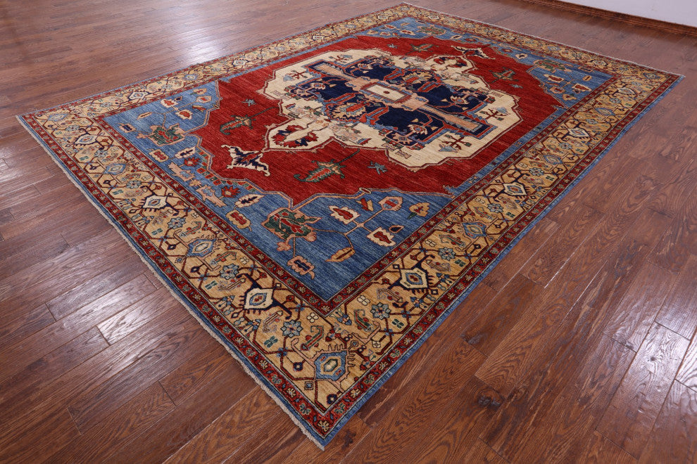 Hand Knotted Persian Fine Serapi Wool Rug 9' 8" X 13' 5" - Q12431