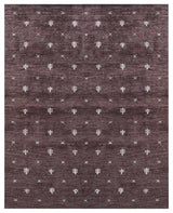 HAND KNOTTED LOOM SILK AREA RUGS-5'x8',Rectangle,Brown White,Contemporary