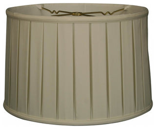 Shallow Drum English Box Pleat Basic Lampshade, 9"x10"x7", White, 17"x18"x11.5"