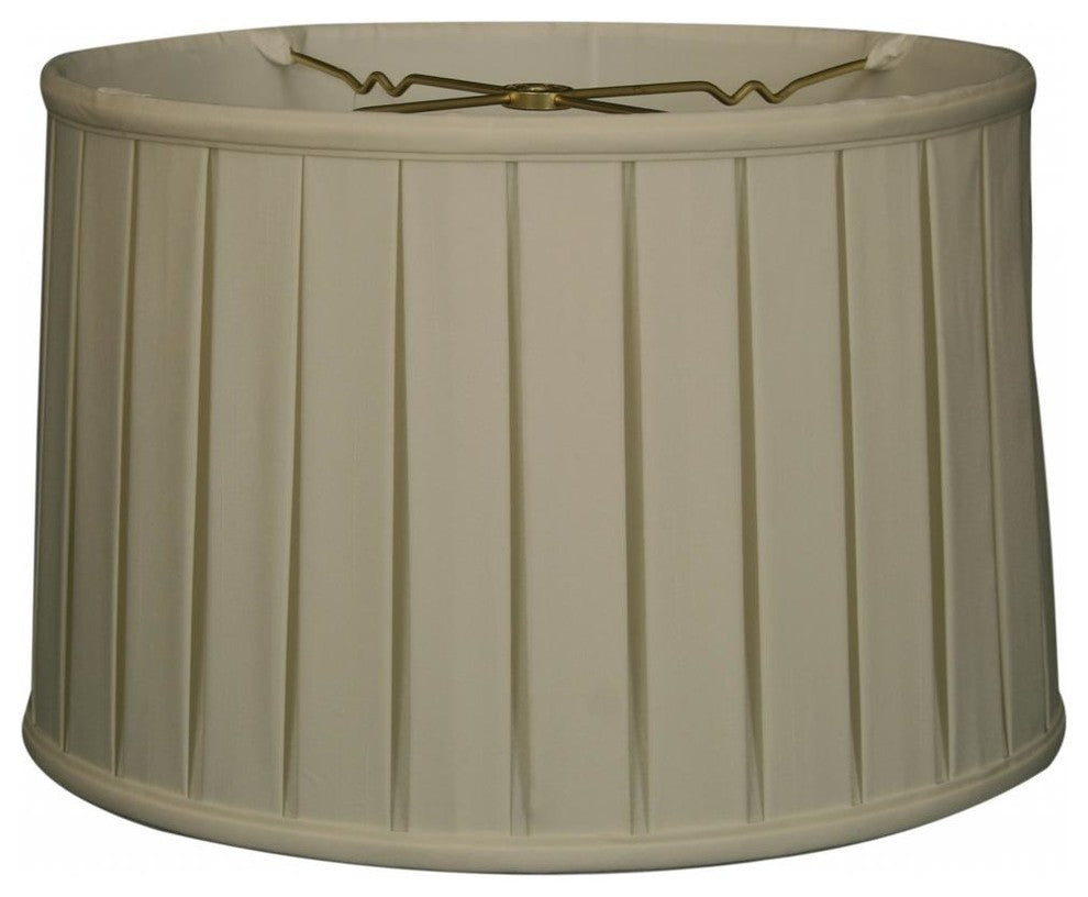 Shallow Drum English Box Pleat Basic Lampshade, 9"x10"x7", White, 17"x18"x11.5"