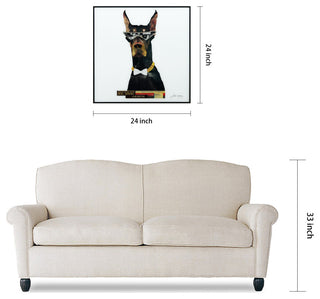 "Doberman Pinscher"  Printed Wall Art Framed With Black Anodized Aluminum
