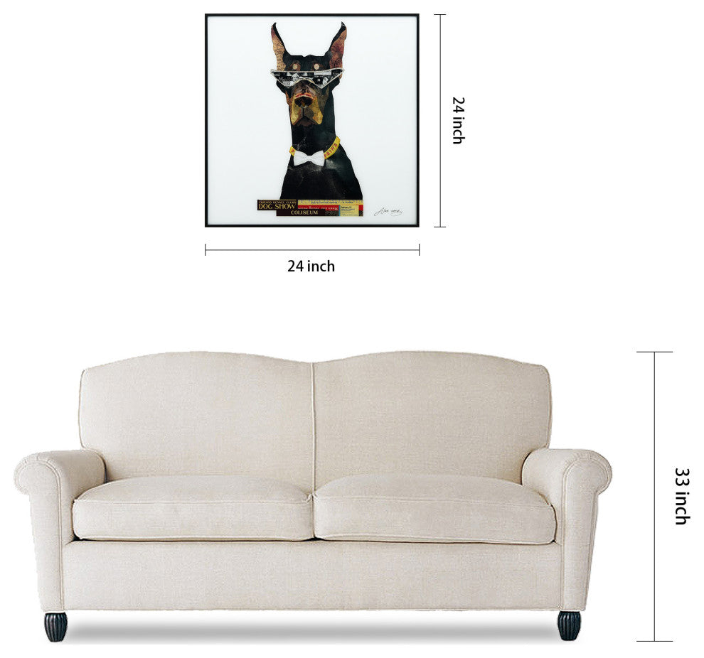 "Doberman Pinscher"  Printed Wall Art Framed With Black Anodized Aluminum