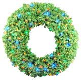 5' Sequoia Wreath Pre-Lit With Multi Colored LEDs