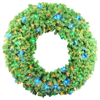 5' Sequoia Wreath Pre-Lit With Multi Colored LEDs