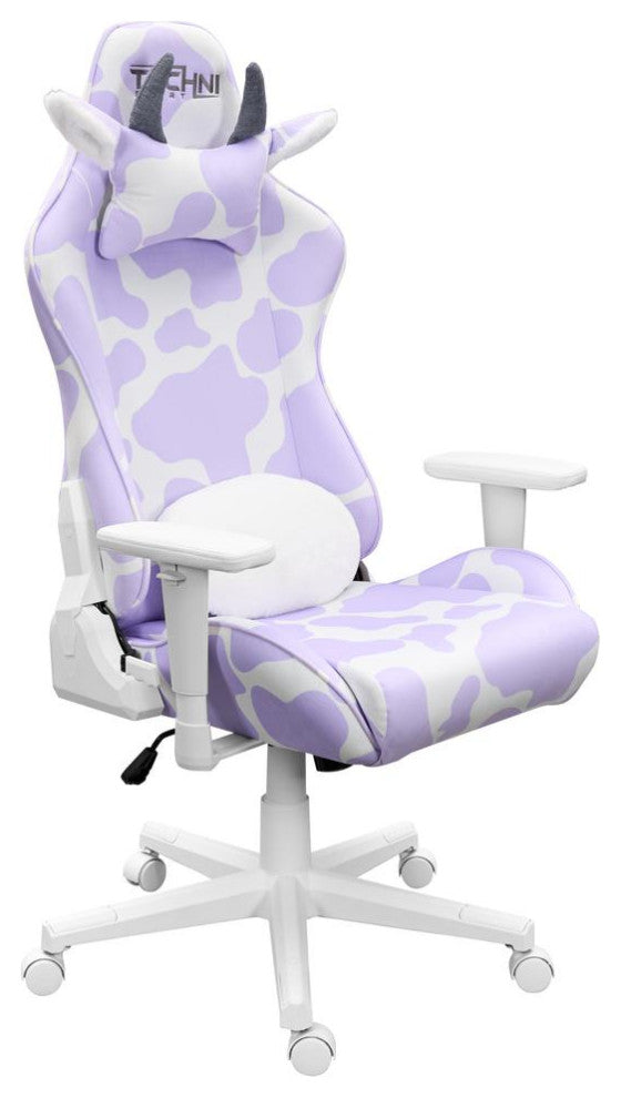 TS85 Lavender Print COW Series Gaming Chair