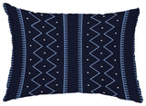 Mudcloth 14"x20" Abstract Decorative Outdoor Pillow, Navy Blue