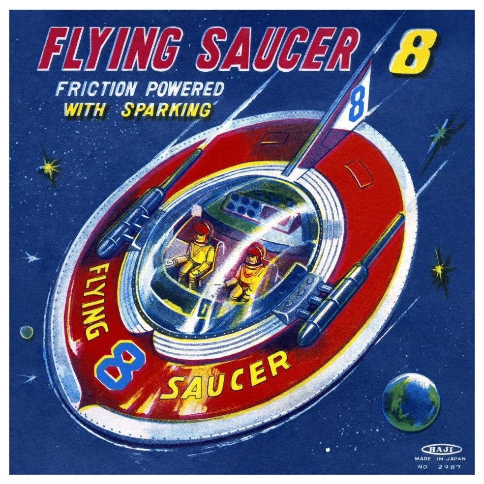 "Flying Saucer 8" Digital Paper Print by Retrorocket, 38"x38"