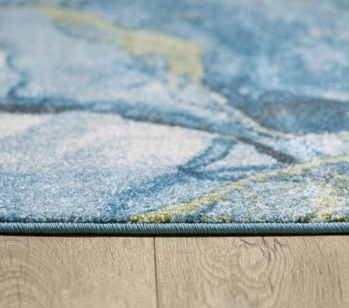 8"x11" Blue Sage Abstract Stone Modern Area Rug