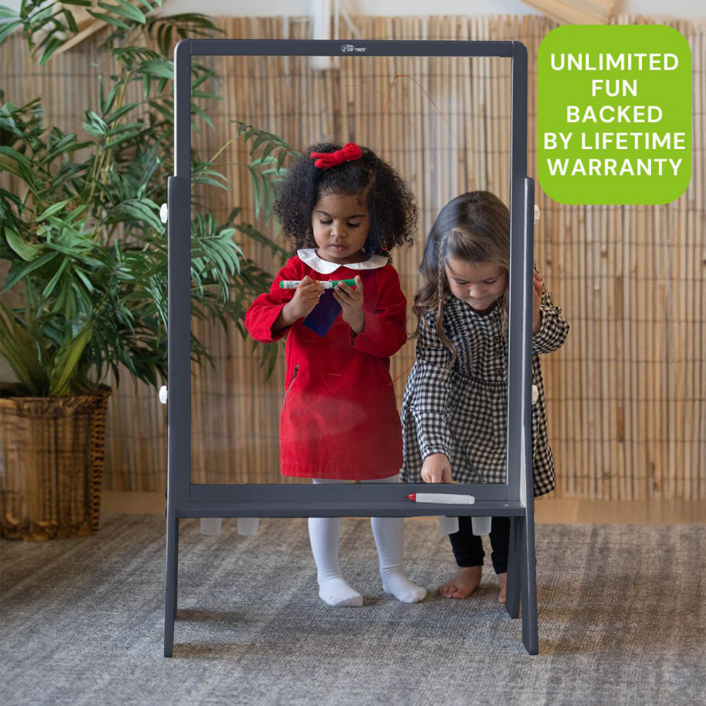 Little Partners Peek-A-Boo Adjustable Height Art Easel, Earl Gray