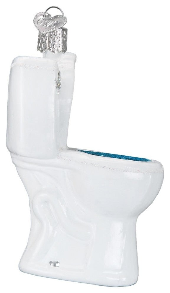 Old World Christmas Bathroom Throne Funny Holiday Ornament Glass