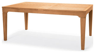 7-Piece Outdoor Teak Dining Set: 122" Rectangle Extn Table, 6 Giva Arm Chairs