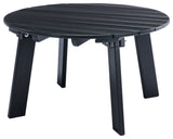 32''D Patio Outdoor Round Coffee Tables, Adirondack Table, Black