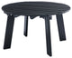 32''D Patio Outdoor Round Coffee Tables, Adirondack Table, Black