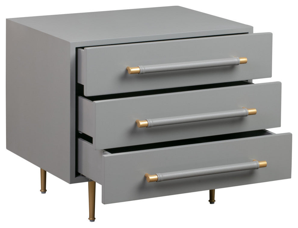 Trident Grey Nightstand - Grey
