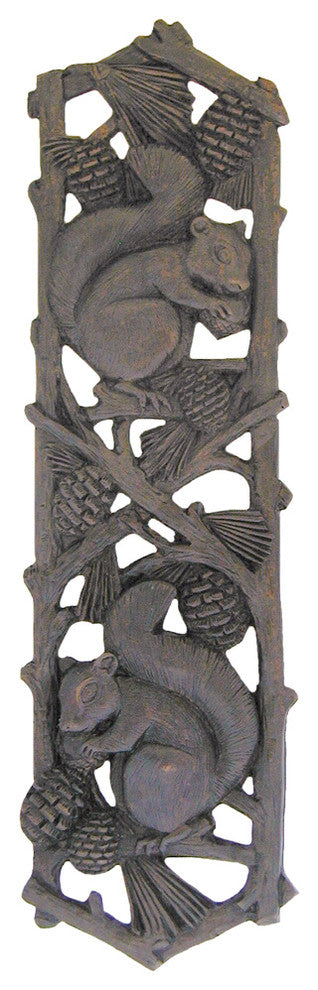 Grey Squirrel Pull Antique Brass, Dark Brass