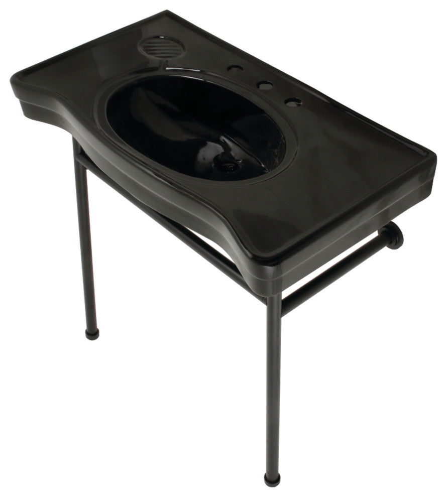 Fauceture VPB28140W80K 36" Ceramic Console Sink, Legs