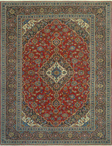 Fine Vintage Distressed Dilek Red/Navy Rug, 8'2 x 11'1