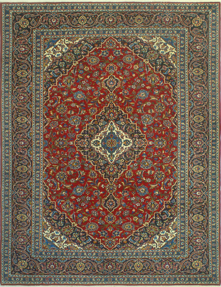 Fine Vintage Distressed Dilek Red/Navy Rug, 8'2 x 11'1