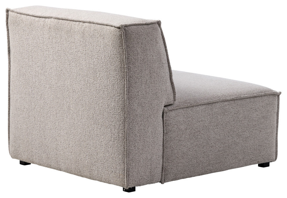 Burt Square Arm Modular Slipper Chair, Taupe Boucle