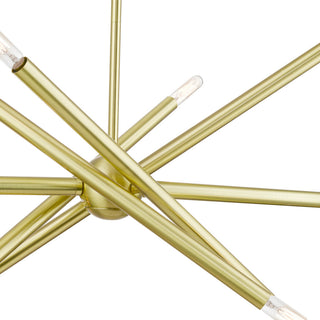 Soho 10 Light Satin Brass Linear Chandelier