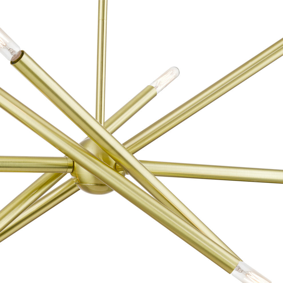 Soho 10 Light Satin Brass Linear Chandelier