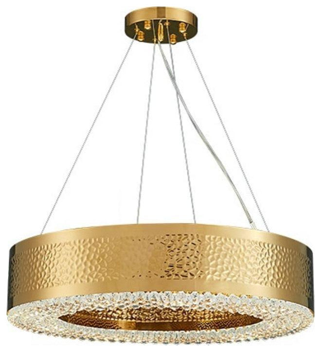 Geneve Gold Plated Crystal Chandelier, Diameter 32"