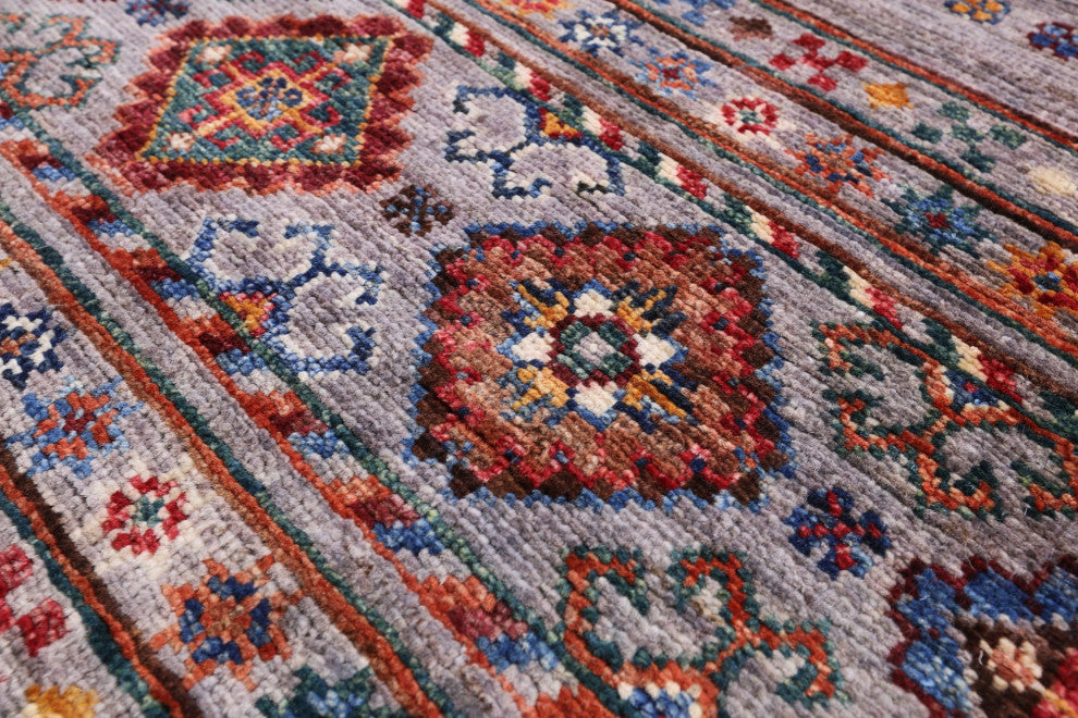 4' 0" X 6' 5" Khorjin Super Kazak Handmade Rug Q7455