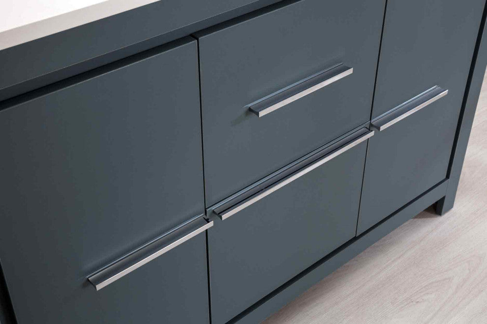 Mila Collection 48" Bathroom Vanity With Sink, Mirror, Countertop, Alasca Blue