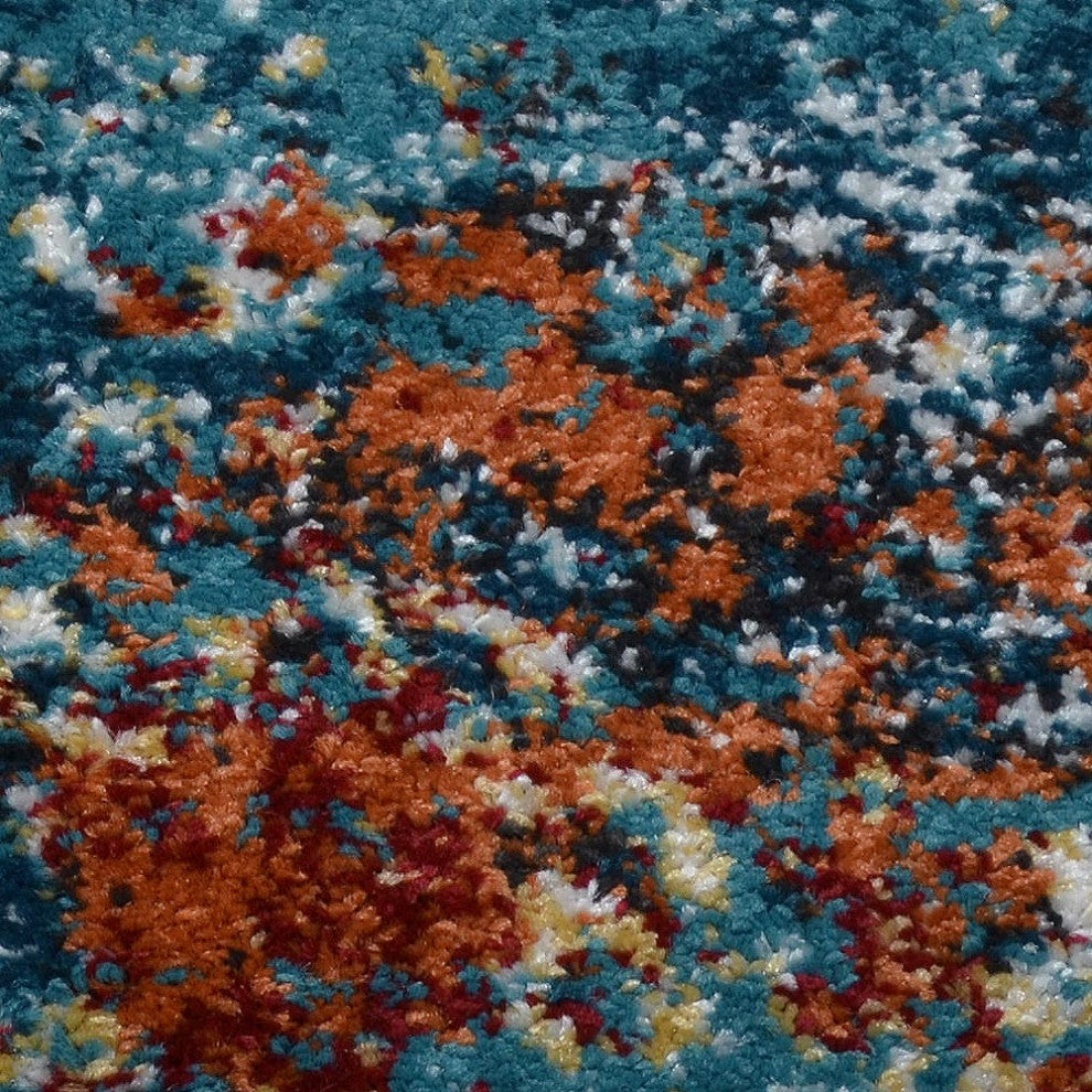Machine Woven Heatset Polypropylene Area Rug Oriental Blue, [Rectangle] 9'x12'