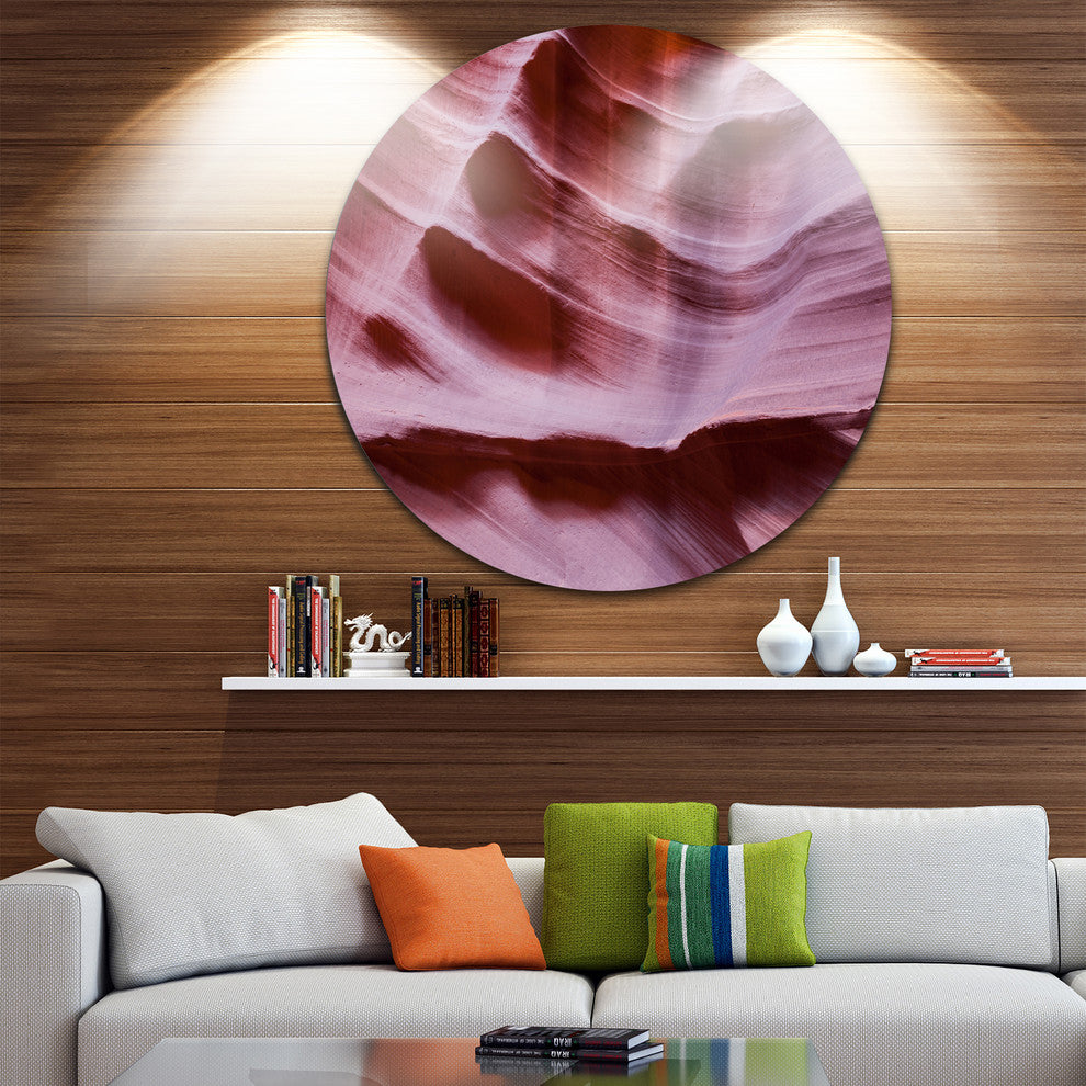 Upper Antelope Canyon Details, Landscape Photo Disc Metal Wall Art, 23"