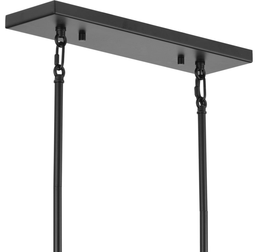 Rivera Collection 5-Light Matte Black Luxe Island Linear Chandelier Light