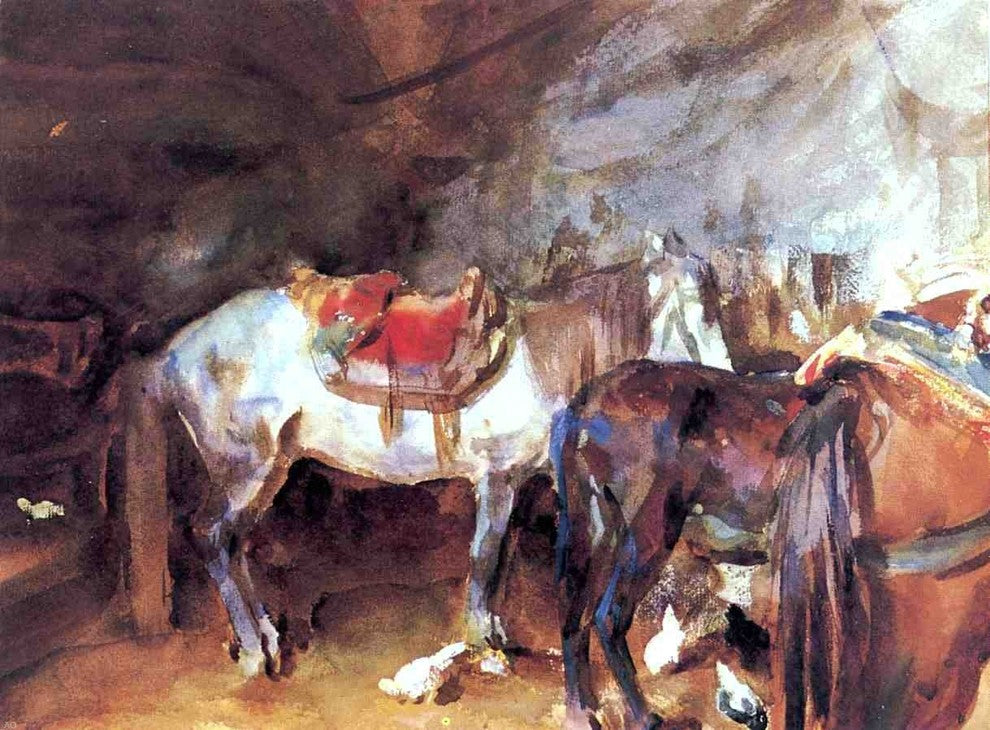 John Singer Sargent Arab Stable, 21"x28" Wall Decal